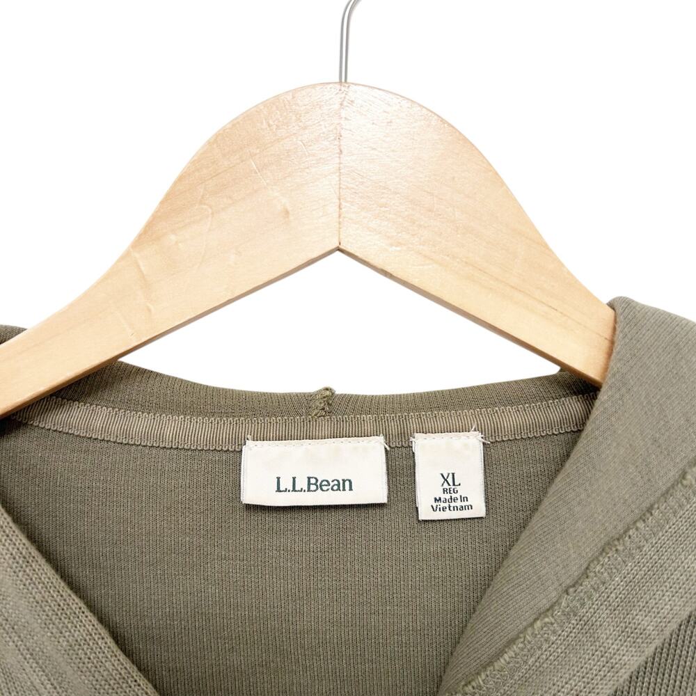 LL Bean Green Full Zip Hoodie Sz L - Picture 2 of 4